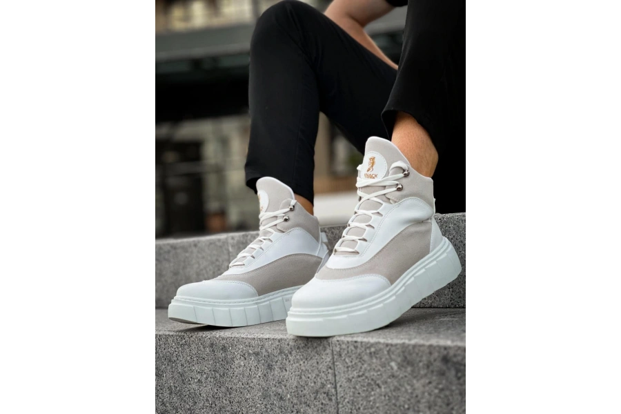 Shoecide Yüksek Taban Bot 104 Beyaz