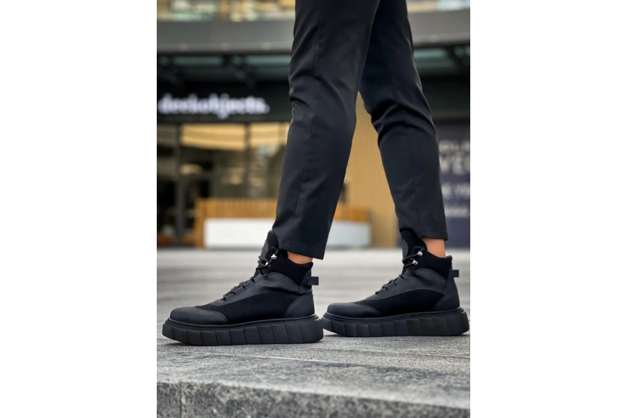 Shoecide Yüksek Taban Bot 104 Siyah (siyah Taban)