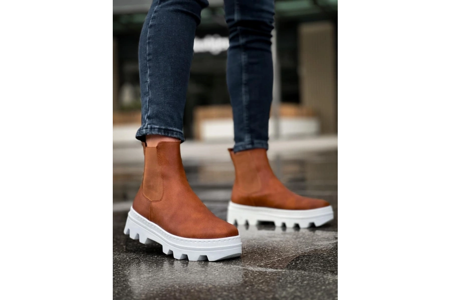 Shoecide Yüksek Taban Chelsea Bot 113 Taba