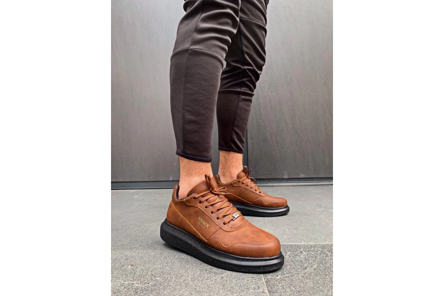 Shoecide Yüksek Taban Günlük Ayakkabı 040 Taba (siyah Taban)