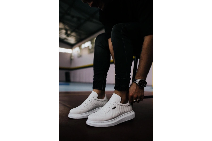 Shoecide Yüksek Taban Günlük Ayakkabı 042 Beyaz