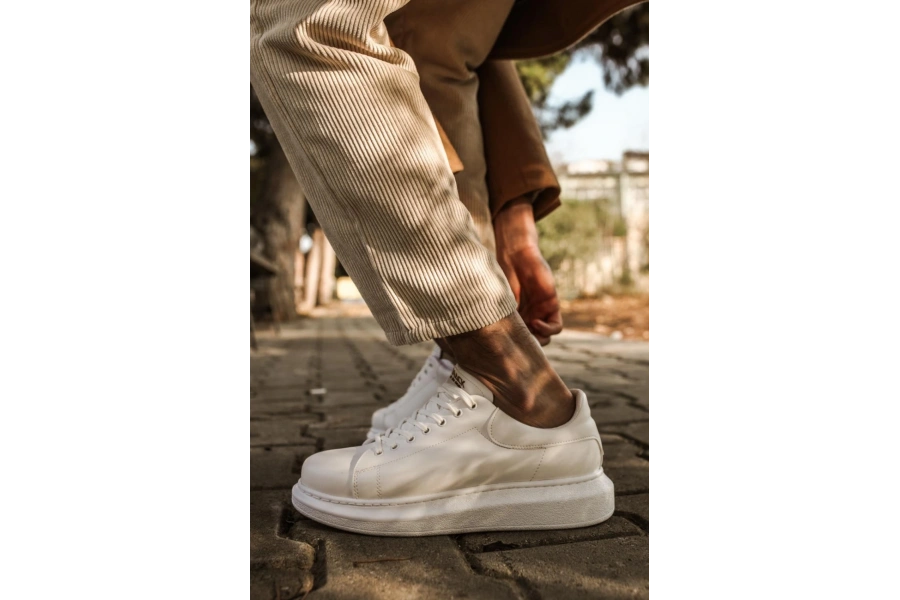 Shoecide Yüksek Taban Günlük Ayakkabı 044 Beyaz
