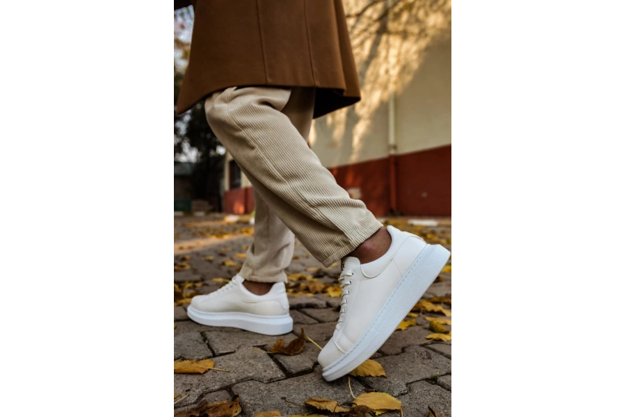 Shoecide Yüksek Taban Günlük Ayakkabı 044 Beyaz