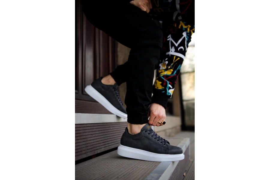Shoecide Yüksek Taban Günlük Ayakkabı 044 Gri