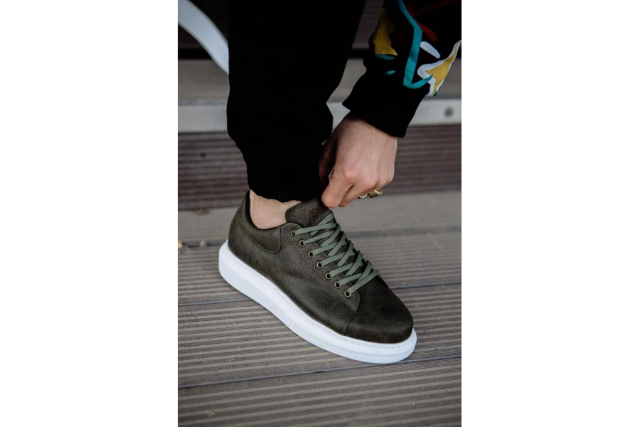 Shoecide Yüksek Taban Günlük Ayakkabı 044 Haki