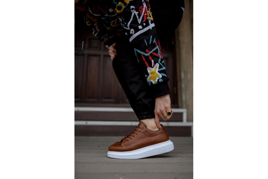 Shoecide Yüksek Taban Günlük Ayakkabı 044 Taba