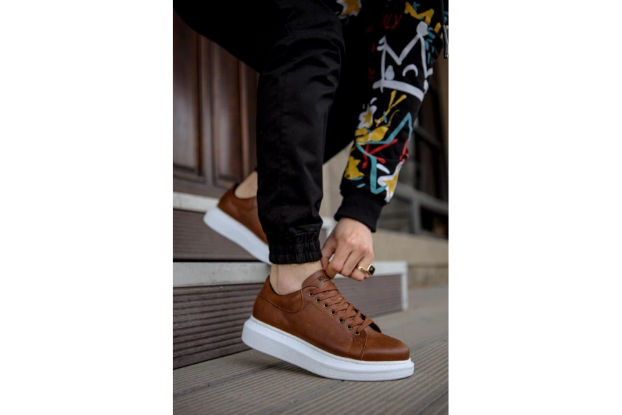 Shoecide Yüksek Taban Günlük Ayakkabı 044 Taba