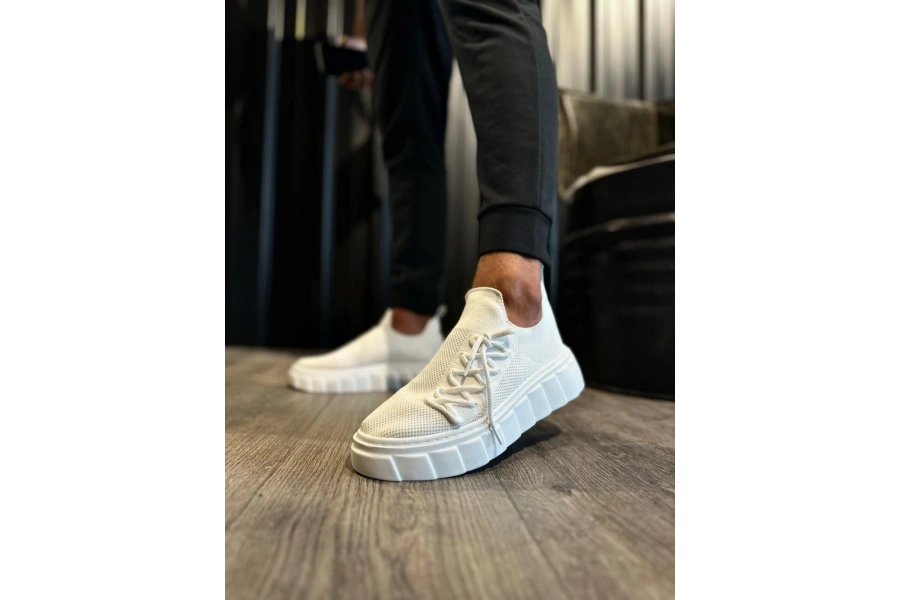 Shoecide Yüksek Taban Günlük Ayakkabı 1025 Beyaz