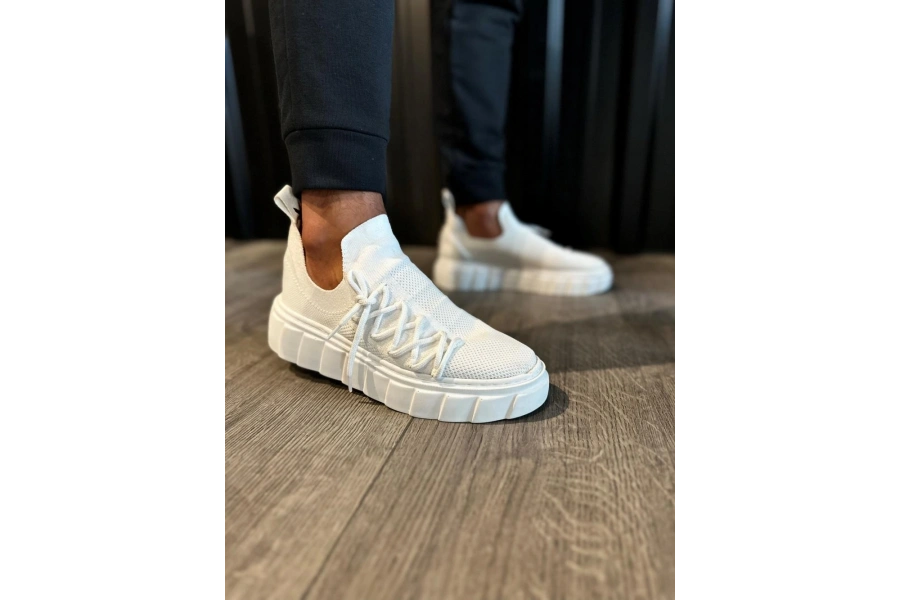Shoecide Yüksek Taban Günlük Ayakkabı 1025 Beyaz