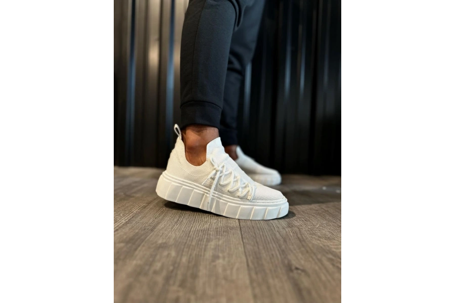 Shoecide Yüksek Taban Günlük Ayakkabı 1025 Beyaz