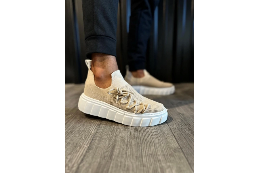 Shoecide Yüksek Taban Günlük Ayakkabı 1025 Vizon