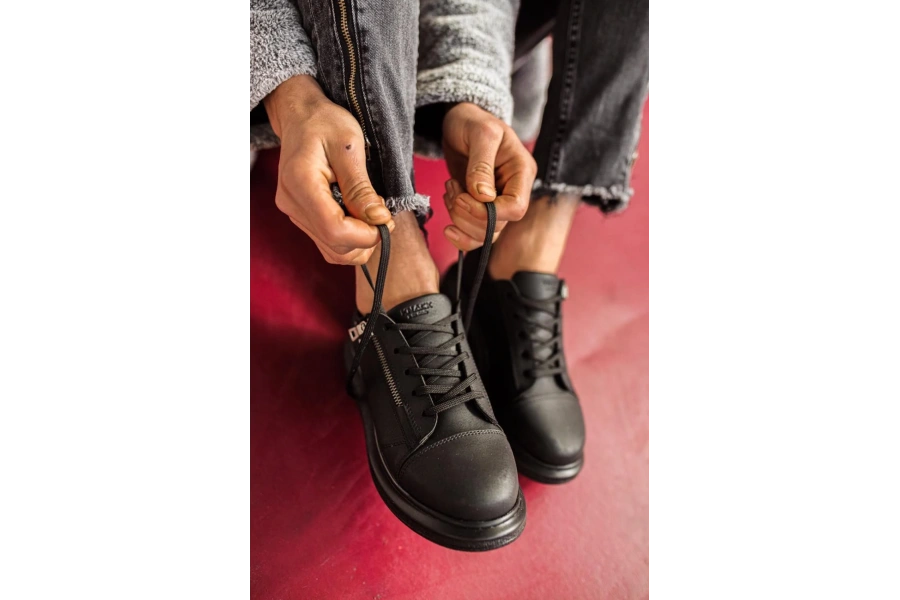 Shoecide Yüksek Taban Günlük Ayakkabı 555 Siyah (siyah Taban)