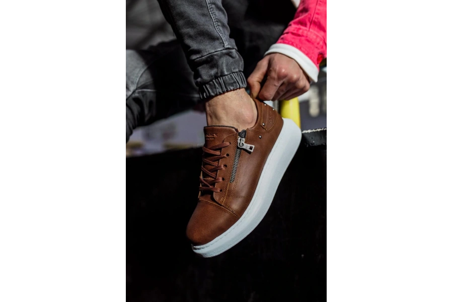 Shoecide Yüksek Taban Günlük Ayakkabı 555 Taba