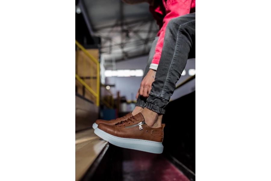 Shoecide Yüksek Taban Günlük Ayakkabı 555 Taba
