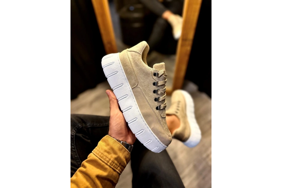 Shoecide Yüksek Taban Günlük  Ayakkabı 600 Vizon