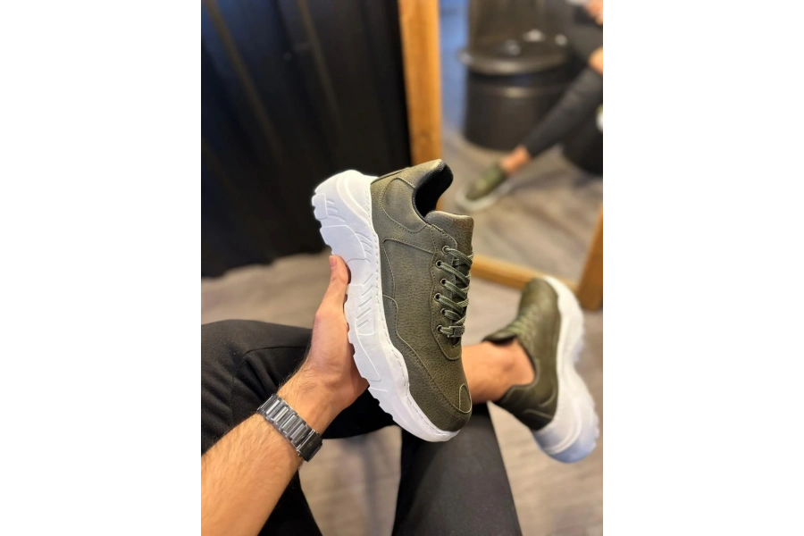 Shoecide Yüksek Taban Günlük Ayakkabı N75 Haki