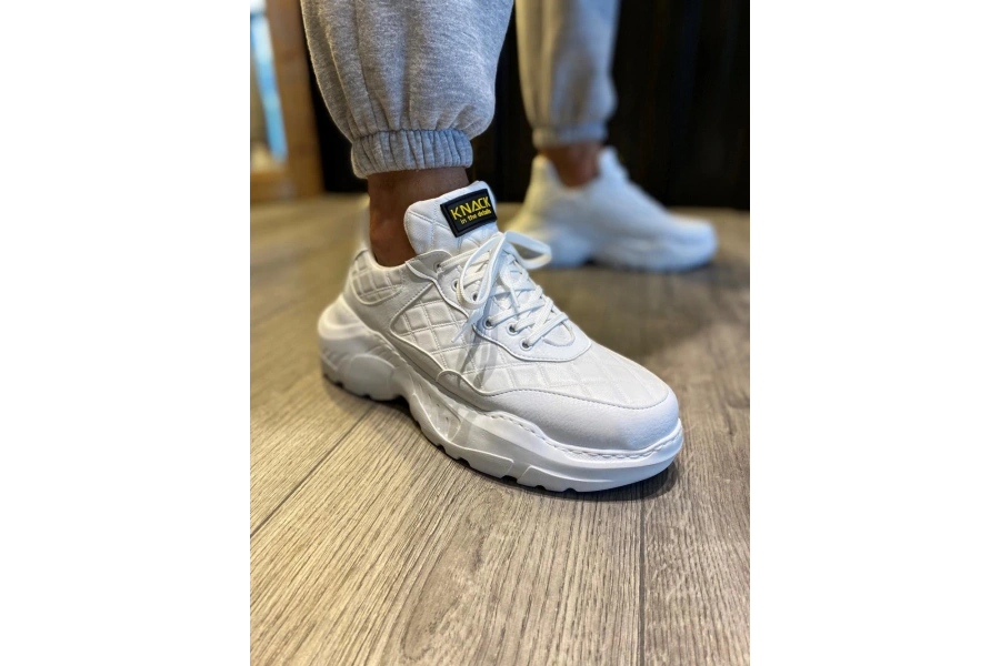 Shoecide Yüksek Taban Günlük Ayakkabı N75 Kapitone Beyaz