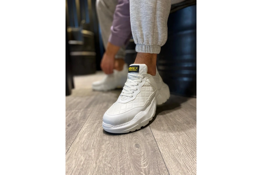 Shoecide Yüksek Taban Günlük Ayakkabı N75 Kapitone Beyaz