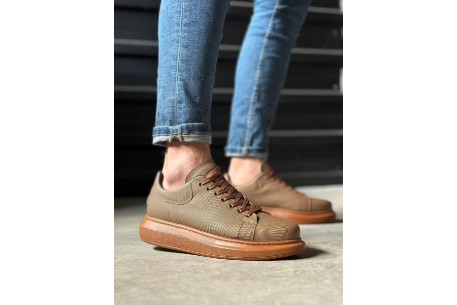 Shoecide Yüksek Taban Günlük Ayakkabı Tırtıklı 041 Taba