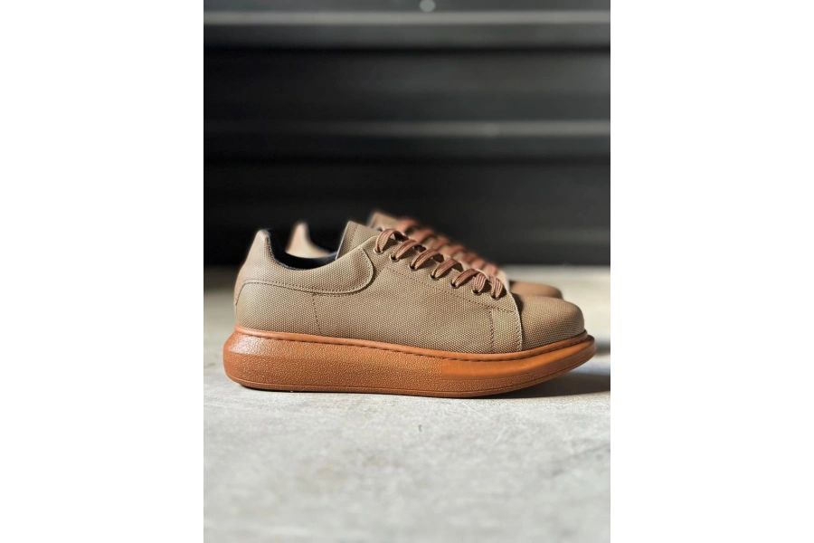 Shoecide Yüksek Taban Günlük Ayakkabı Tırtıklı 041 Taba