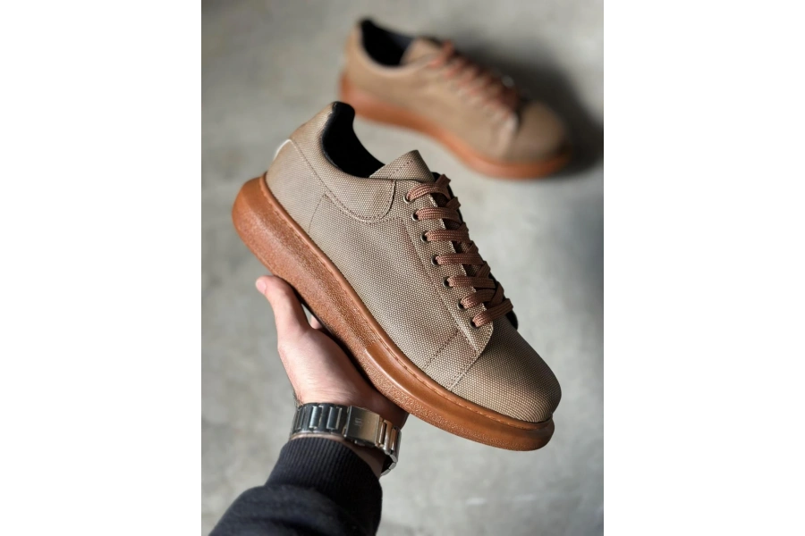 Shoecide Yüksek Taban Günlük Ayakkabı Tırtıklı 041 Taba