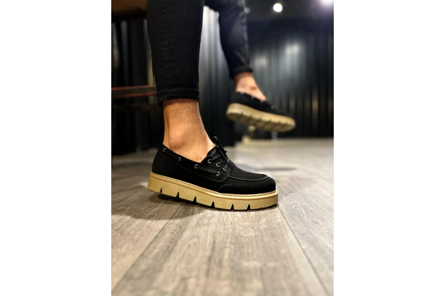 Shoecide Yüksek Taban Klasik Ayakkabı 778 Siyah Süet