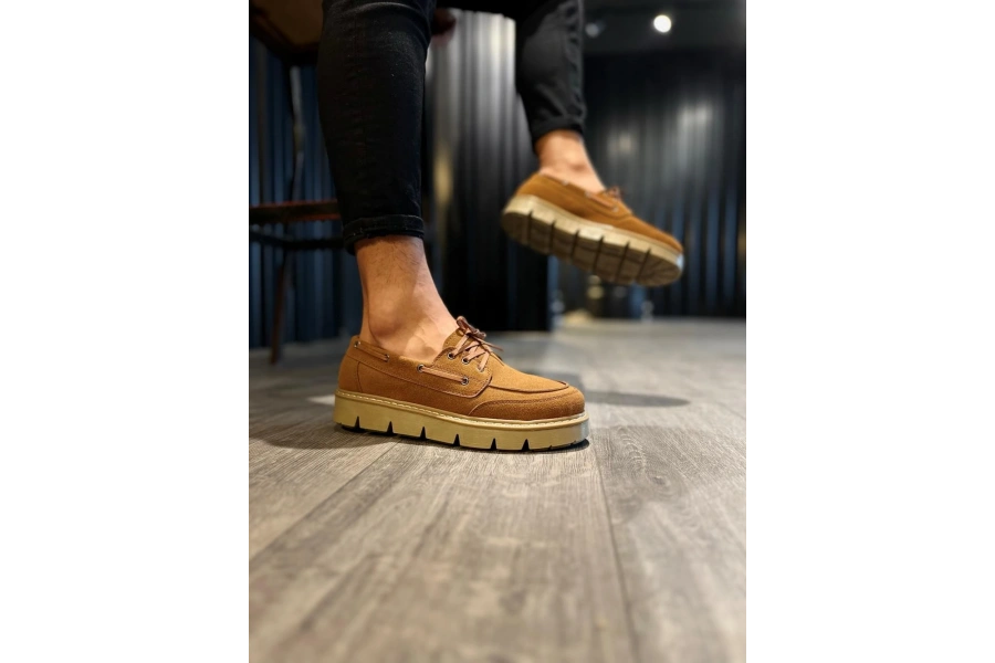 Shoecide Yüksek Taban Klasik Ayakkabı 778 Taba Süet