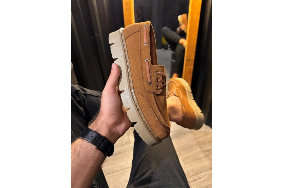 Shoecide Yüksek Taban Klasik Ayakkabı 778 Taba Süet