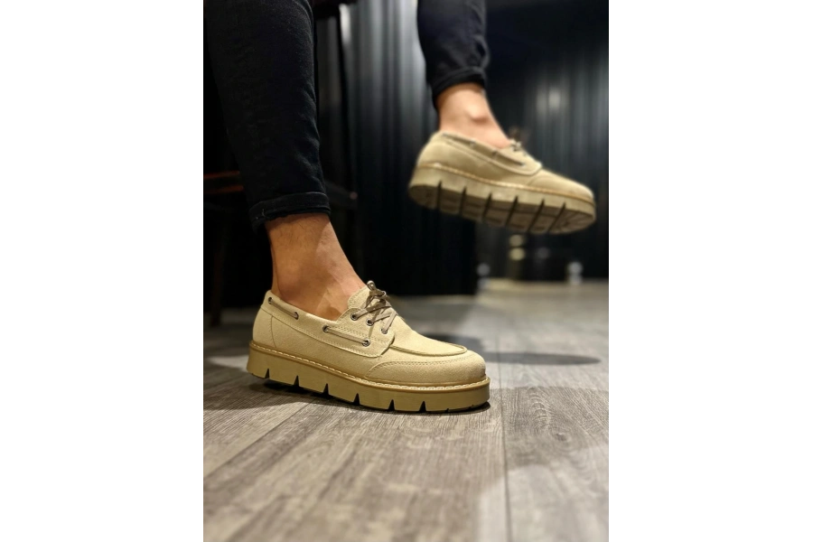 Shoecide Yüksek Taban Klasik Ayakkabı 778 Vizon Süet