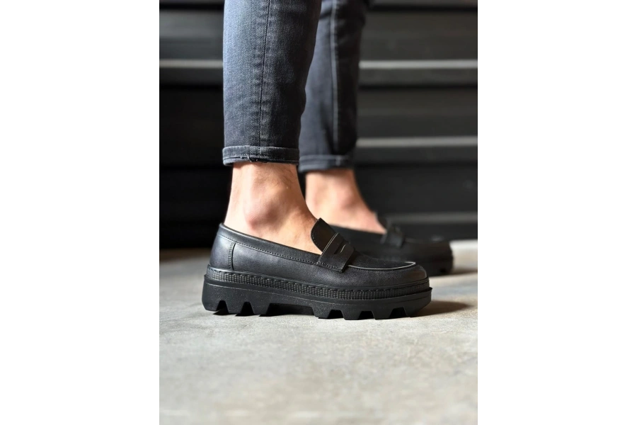 Shoecide Yüksek Taban Klasik Ayakkabı 779 Siyah (siyah Taban)