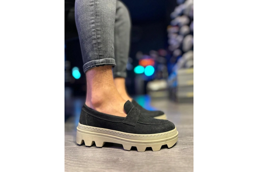 Shoecide Yüksek Taban Klasik Ayakkabı 779 Siyah Süet