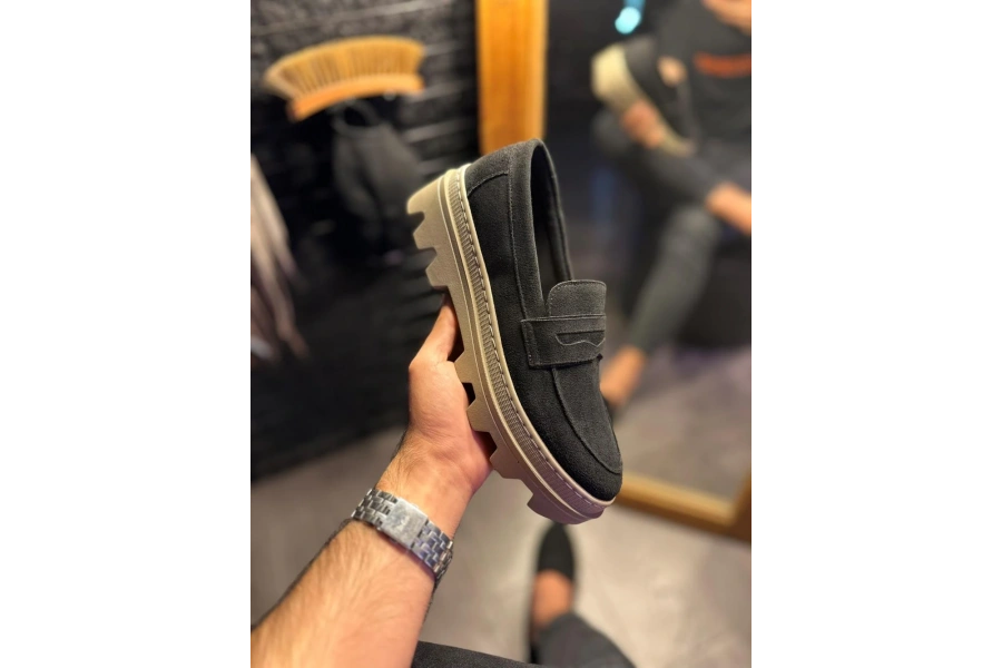 Shoecide Yüksek Taban Klasik Ayakkabı 779 Siyah Süet