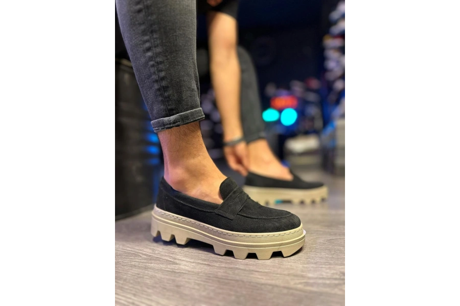 Shoecide Yüksek Taban Klasik Ayakkabı 779 Siyah Süet