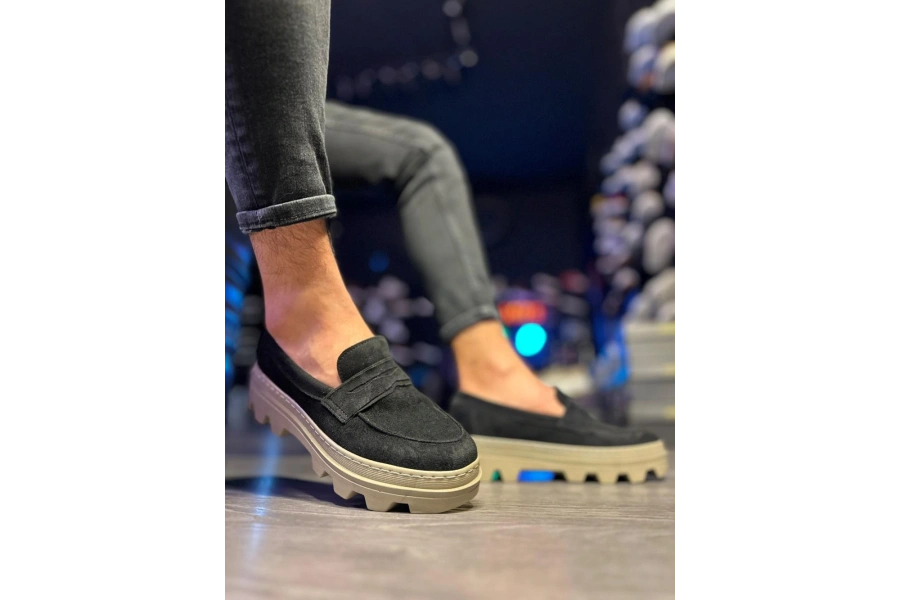 Shoecide Yüksek Taban Klasik Ayakkabı 779 Siyah Süet