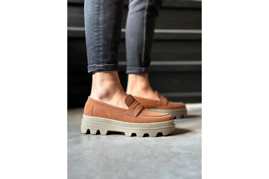 Shoecide Yüksek Taban Klasik Ayakkabı 779 Taba Süet