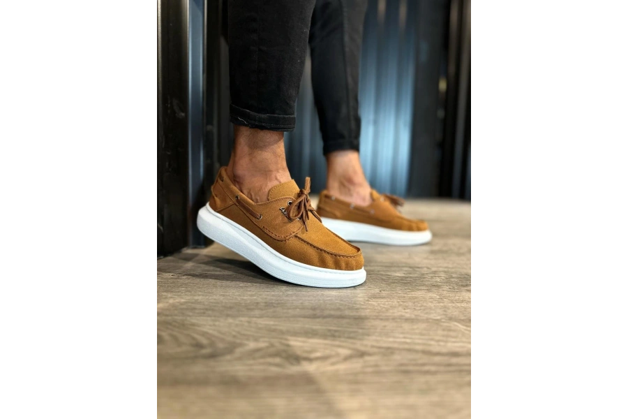 Shoecide Yüksek Taban Mevsimlik Süet Ayakkabı 009 Taba