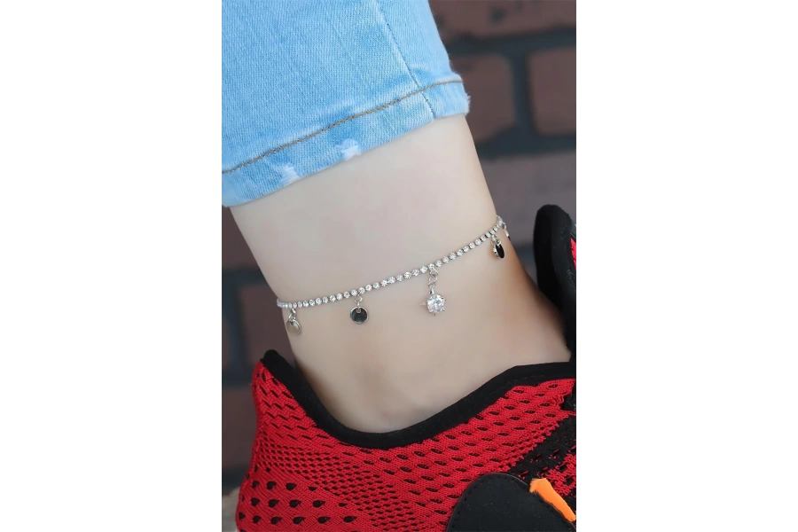 Shoecide Zirkon Taşlı Silver Renk Kaplama Hal Hal