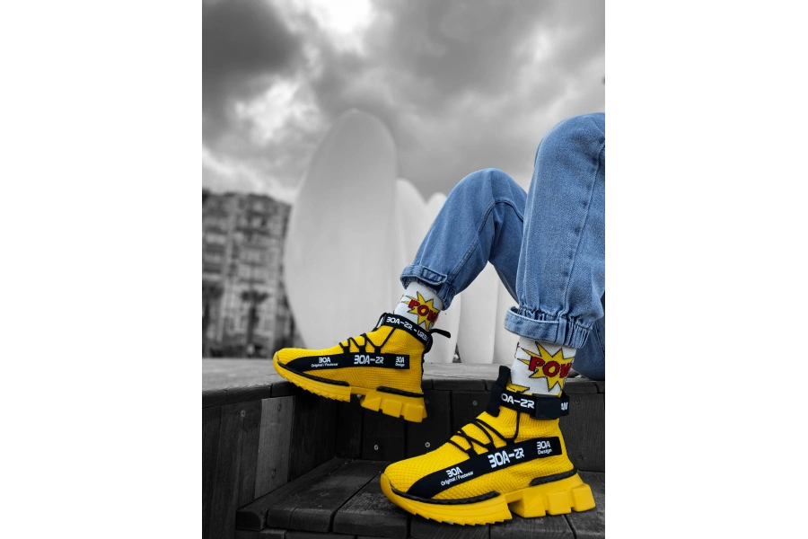 Shoecide Zr-x700 Tarz Sarı Renk Spor Ayakkabı