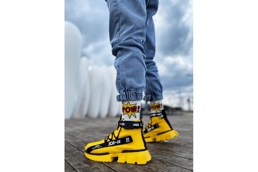Shoecide Zr-x700 Tarz Sarı Renk Spor Ayakkabı