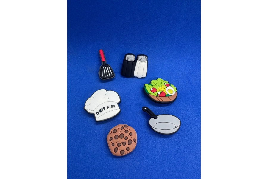 Aşçı Mutfak Temalı Charm 6lı Premium İthal Crocs Sandalet terlik Süsleri / Jibbitz