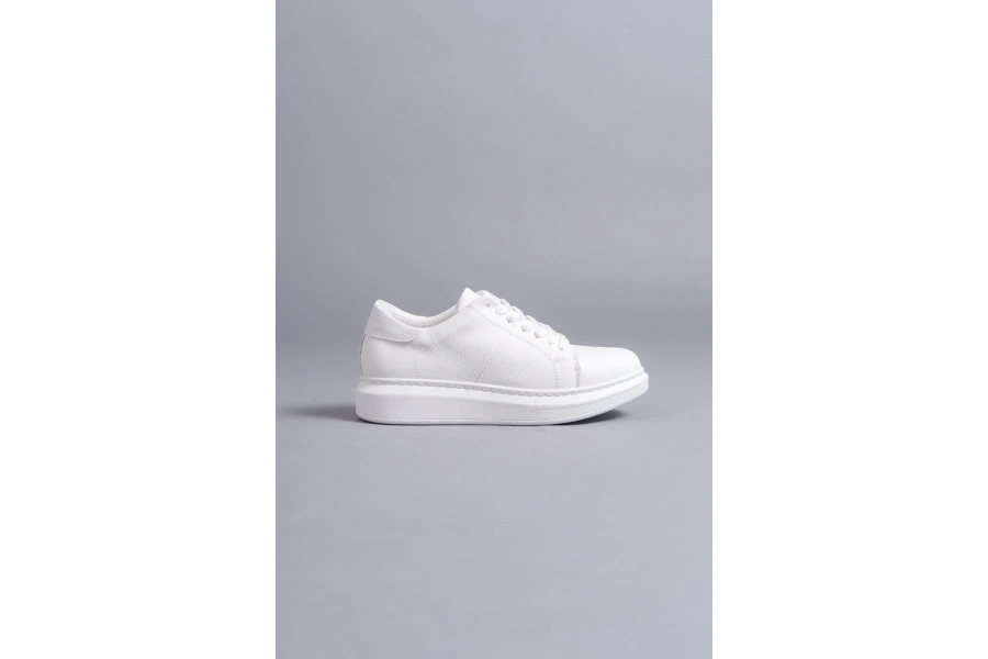 Swo151 Boost Bağcıklı Cilt Erkek Günlük Sneaker Ayakkabı Cbt - Beyaz