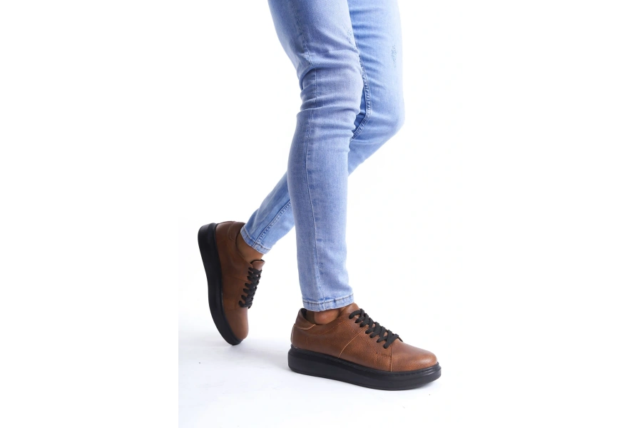 Swo151 Boost Bağcıklı Cilt Erkek Günlük Sneaker Ayakkabı Cst - Taba