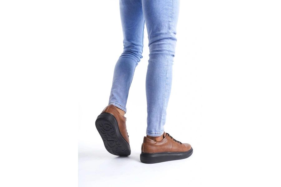 Swo151 Boost Bağcıklı Cilt Erkek Günlük Sneaker Ayakkabı Cst - Taba