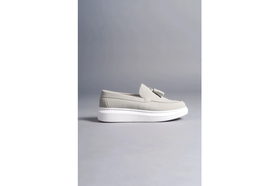 Swo154 Blaze Bağcıksız Püsküllü Süet Erkek Günlük Spor Klasik Ayakkabı Sbt - Gri