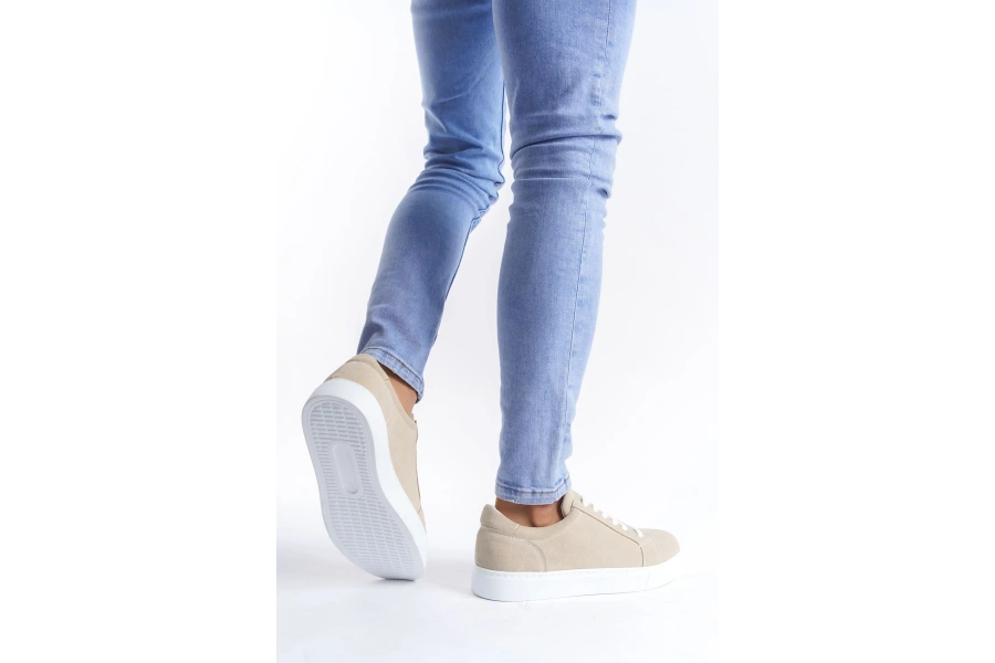 Swo165 Elite Bağcıklı Süet Erkek Günlük Sneaker Ayakkabı Sbt - Krem