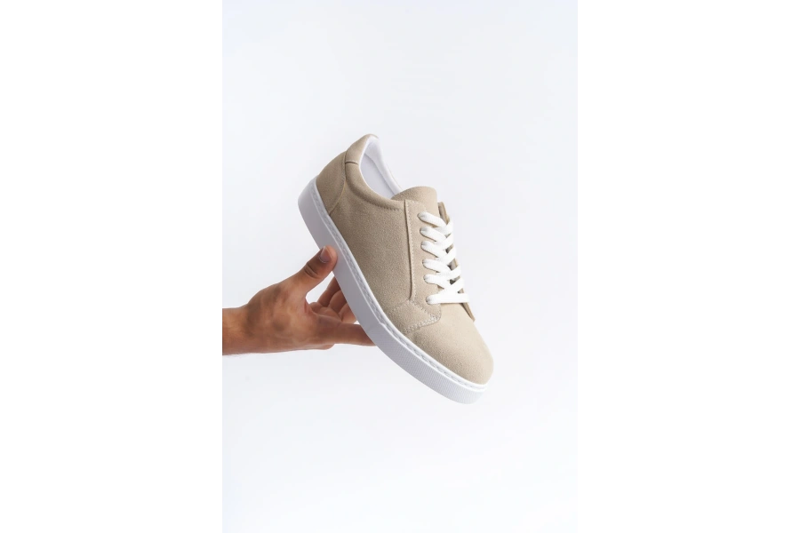 Swo165 Elite Bağcıklı Süet Erkek Günlük Sneaker Ayakkabı Sbt - Krem
