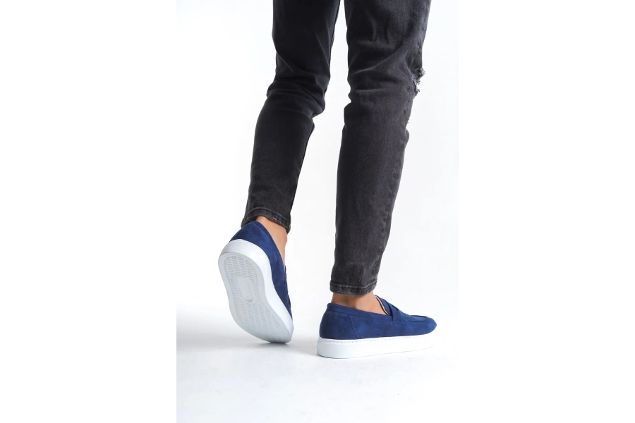 Swo180 Estilo X Bağcıksız Süet Erkek Günlük Spor Klasik Ayakkabı Sbt - Lacivert