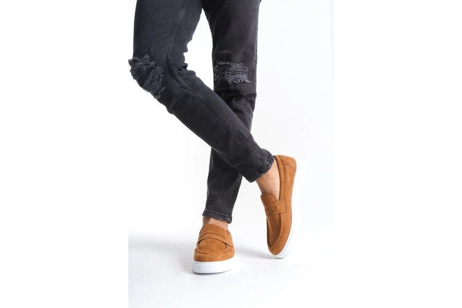 Swo180 Estilo X Bağcıksız Süet Erkek Günlük Spor Klasik Ayakkabı Sbt - Taba