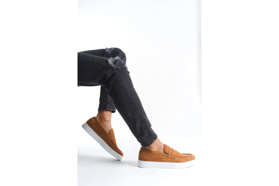 Swo180 Estilo X Bağcıksız Süet Erkek Günlük Spor Klasik Ayakkabı Sbt - Taba