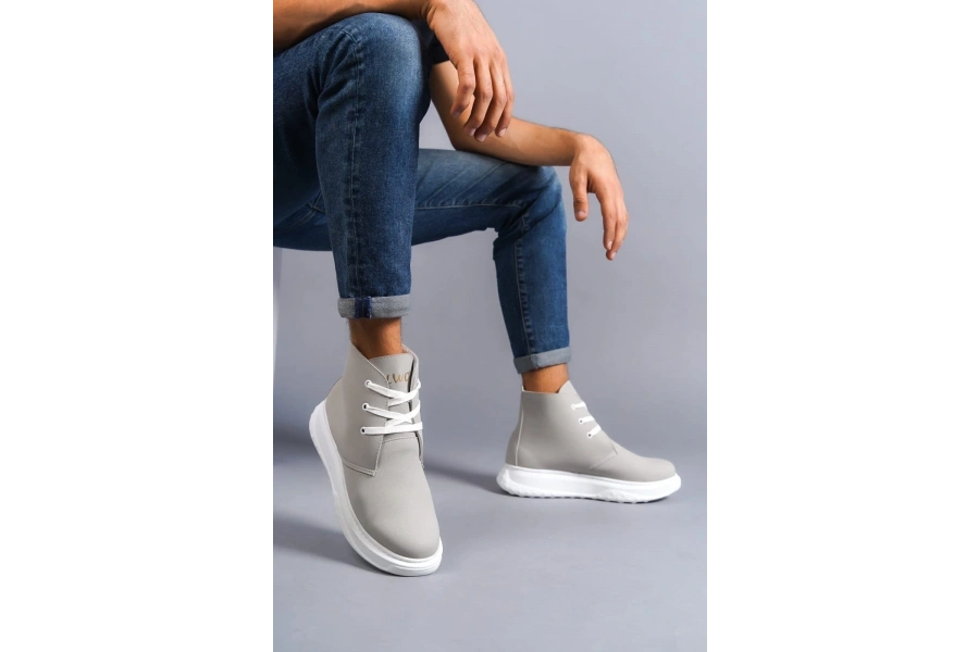 Swo204 Franca Bağcıklı Süet Erkek Spor Bot Bt - Gri